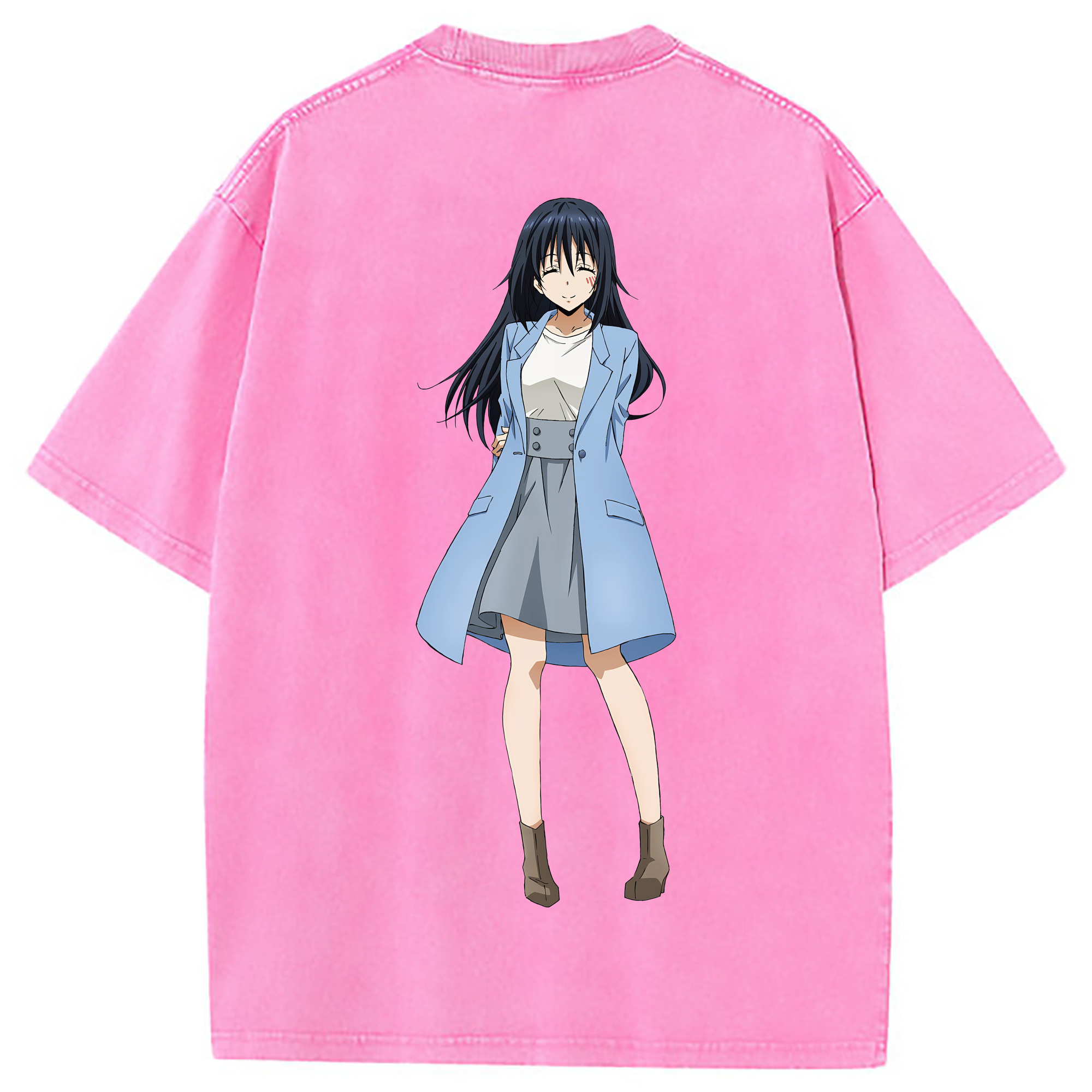 （画像用） 転スラ Regarding Reincarnated to Slime 綿100% ヴィンテージ風 半袖Tシャツ（背面プリント）